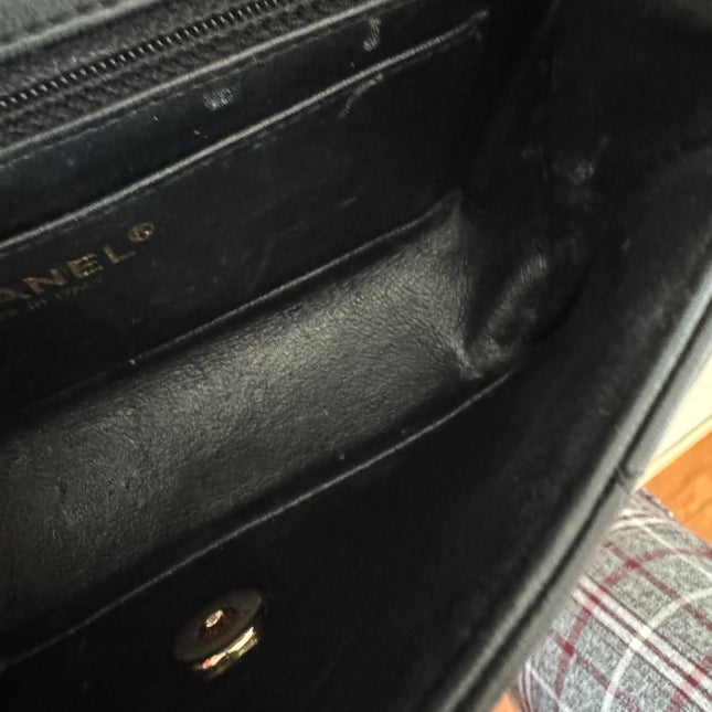 Chanel Classic Flap Rectangular Mini Black Lambskin Leather Gold Hardware