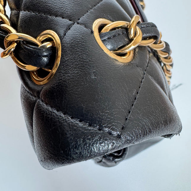 Chanel Classic Flap Maxi Black Lambskin Leather Double Flap with Gold-tone Hardware
