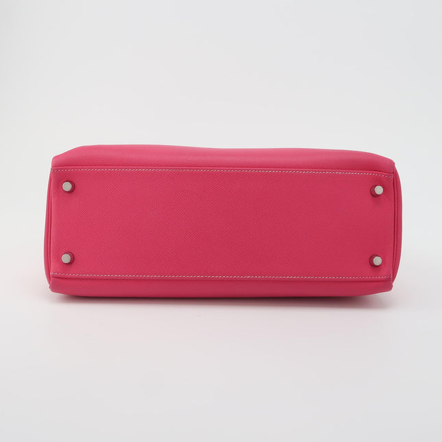 Hermes Kelly 32 Retourne E5 Rose Tyrien Pink Epsom Leather Palladium Hardware 2011