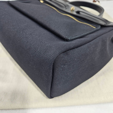 Hermes Herbag 31 Black Canvas Gold Hardware Crossbody Bag