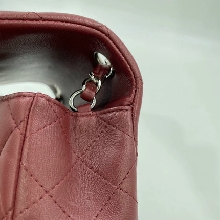 Chanel Classic Flap Rectangular Mini Burgundy Lambskin Silver HW, 2019