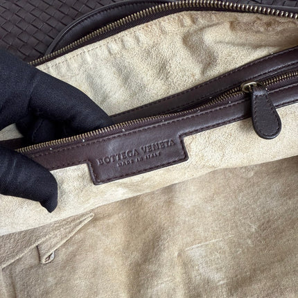 Bottega Veneta Maxi Convertible Tote Dark Chocolate Brown Leather Gold HW 50cm