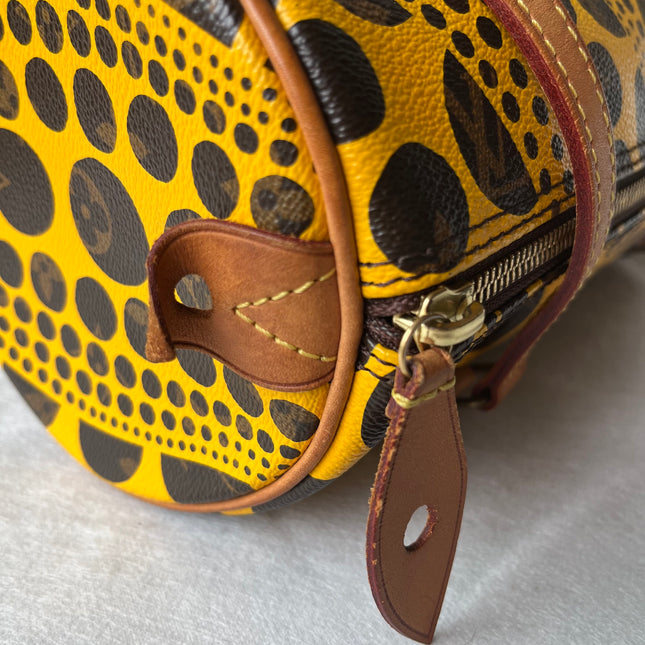 Louis Vuitton x Kusama Papillon 28 Yellow Polka Dots Handbag