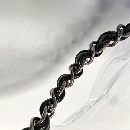 Chanel Classic Flap Medium Black Patent Leather Silver Hardware