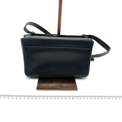 Gucci Vintage Black Leather Shoulder Bag Jumbo Square G Logo