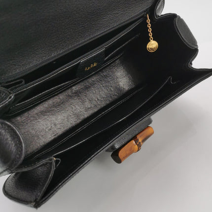 Gucci Bamboo 1947 Top Handle Bag Leather Medium Black