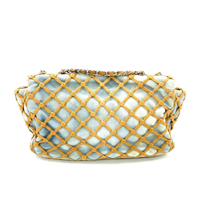 Chanel Jumbo Canebiers Net Knots Flap Blue Denim