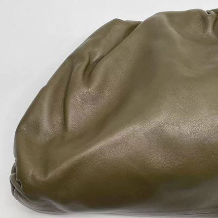 Bottega Veneta Pouch Calfskin Leather Dark Green Large