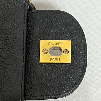 Chanel Classic Flap Jumbo 2009 Black Caviar Leather Single Flap Gold Hardware