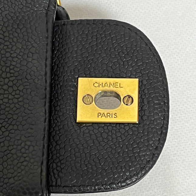 Chanel Classic Flap Jumbo 2009 Black Caviar Leather Single Flap Gold Hardware