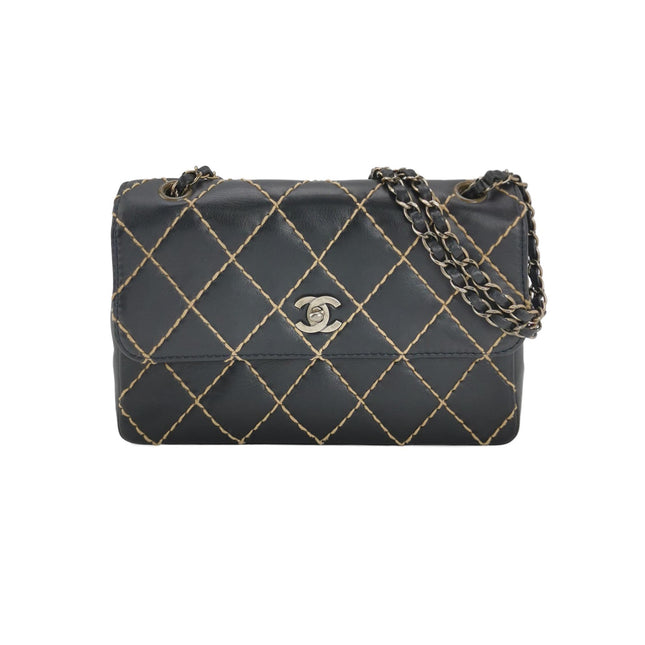 Chanel Wild Stitch Flap Black Leather with Stitching Detail 2000-2002