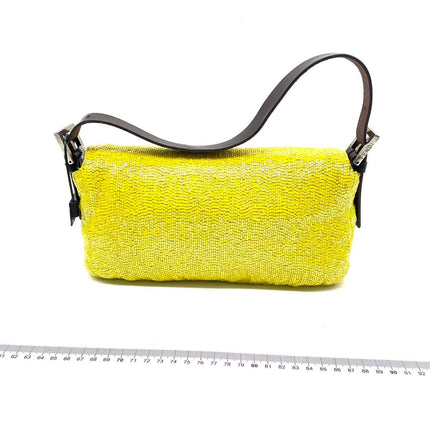 Fendi Baguette Vintage Shoulder bag with Glitter Yellow Beads