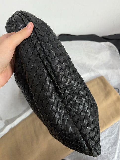 Bottega Veneta Veneta Intrecciato Hobo Bag Large Black Lambskin leather 48cm