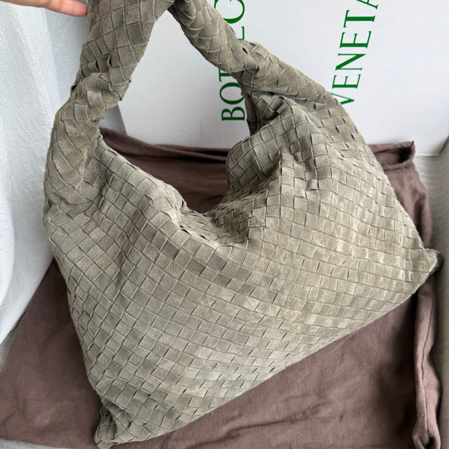 Bottega Veneta Hop Large Grey Suede Leather Hobo Bag 54cm