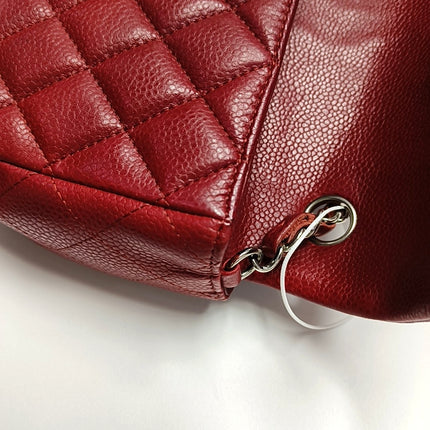Chanel Classic Flap Rectangular Mini Red Caviar Leather Silver Hardware