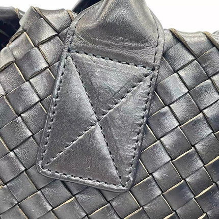 Bottega Veneta Cabat Large Intreccio Leather Tote Bag Black 40cm