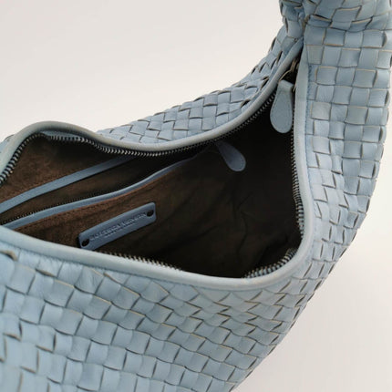 Bottega Veneta Veneta Hobo Medium Baby Blue Intrecciato Leather Bag 43cm