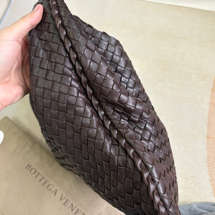 Bottega Veneta Veneta Hobo Dark Chocolate Brown Intreciatto Leather Bag Large 47cm