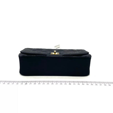 Chanel Diana Flap Bag Mini Black Silk Satin Bijou Chain