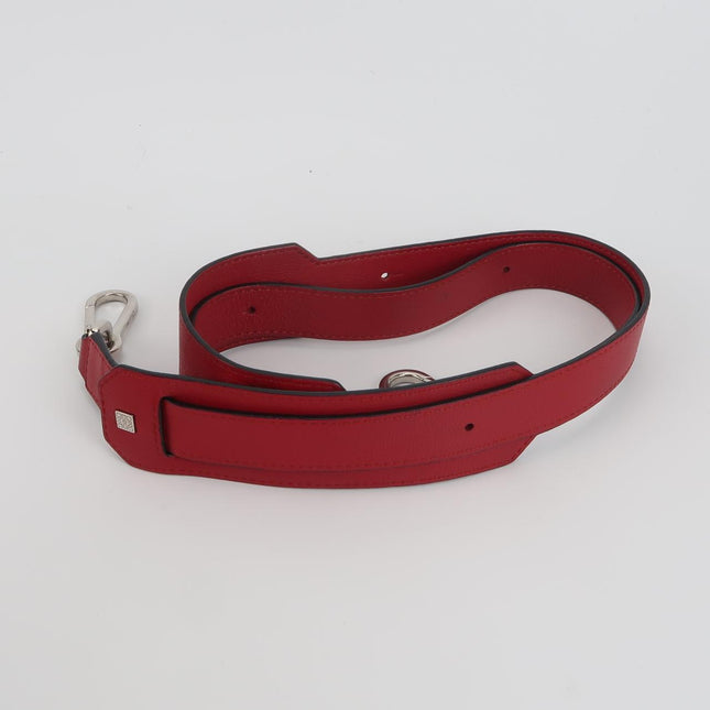 Loewe Puzzle Medium Red Leather with Zipper Crossbody Bag