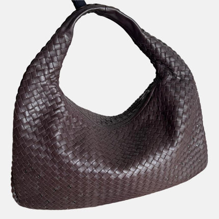 Bottega Veneta Hobo Bag Large Dark Chocolate Brown Lambskin with Studs 47cm-Luxbags
