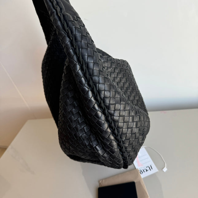 Sold Bottega Veneta Belly Hobo Intrecciato Leather Black Large 52cm
