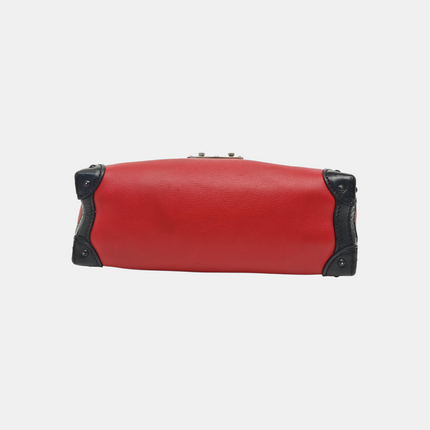 Louis Vuitton Petite Malle Mini Soft Trunk Red and Black Leather Crossbody Bag