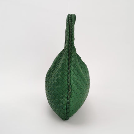 Bottega Veneta Veneta Hobo Green Intrecciato Leather Medium 40cm
