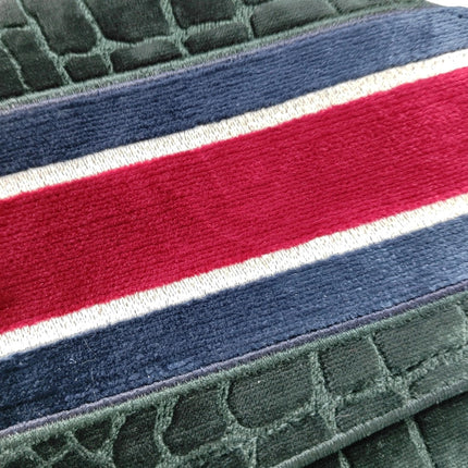 Dior Saddle Medium Green Velvet Crocodile Style Print Handbag