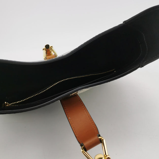 Gucci Jackie 1961 Small Multicolor Calfskin and Python-skin Leather Black With Strap