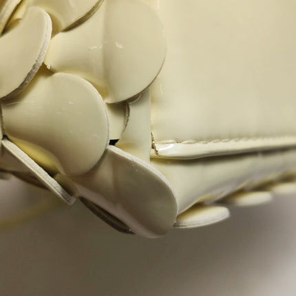 Bottega Veneta Andiamo Small Butter Yellow Fish Scale Patent Leather Handbag