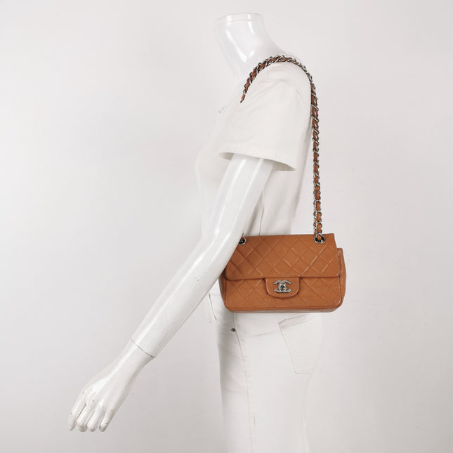 Chanel Classic Flap Rectangular Mini Tan Brown Caviar Leather