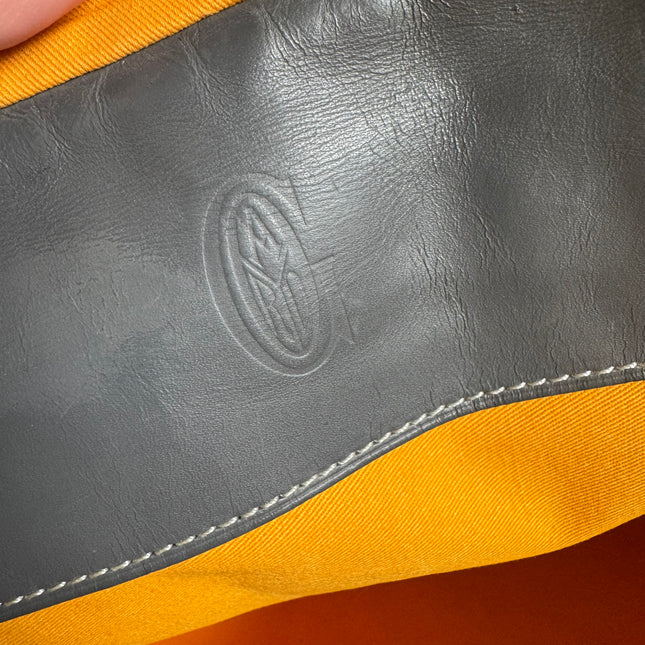 Goyard Ambassade Document Case Small 35cm Handbag Grey Canvas Leather Silver Hardware