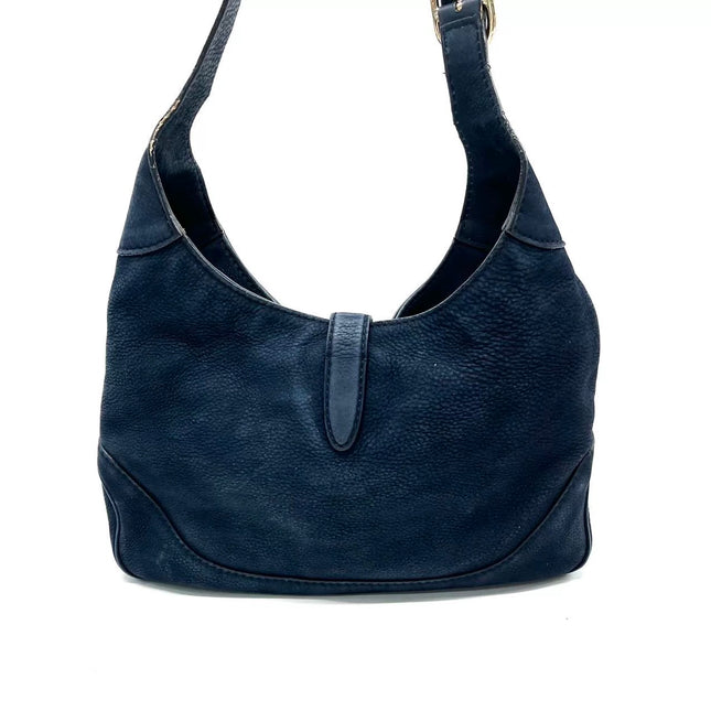 Gucci Jackie 1961 Medium Navy Suede Leather Bag