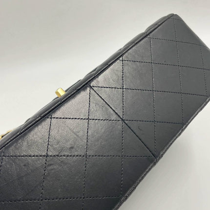 Sold Chanel Classic Flap Jumbo 2012 Black Lambskin Leather Double Flap with Gold Hardware