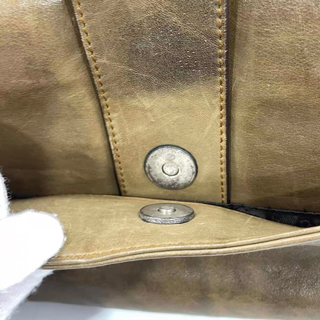 Dior Vintage Gaucho Large Brown Leather Crossbody Bag 36cm