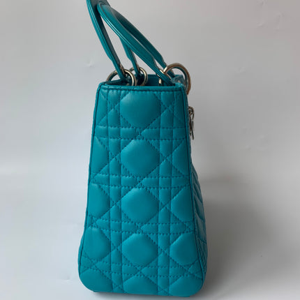 Sold Lady Dior Medium Bag Blue Cannage Lambskin Leather