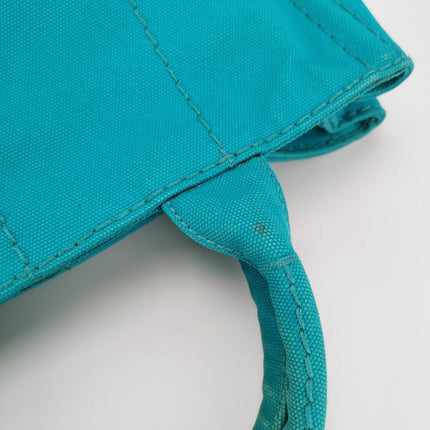 Sold Prada Canape Canvas Tote Small Blue Top Handle Bag