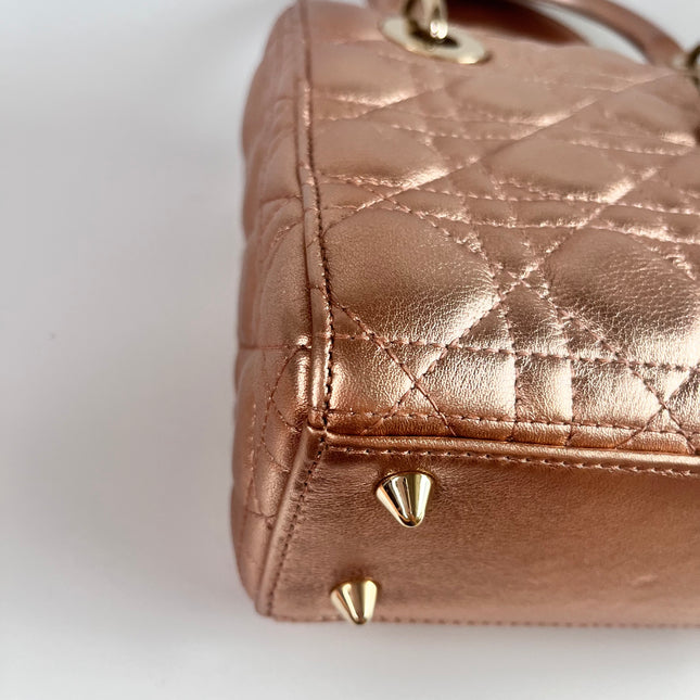 Lady Dior ABCdior Small Pink Irediscent and Metallic Cannage Lambskin Handbag