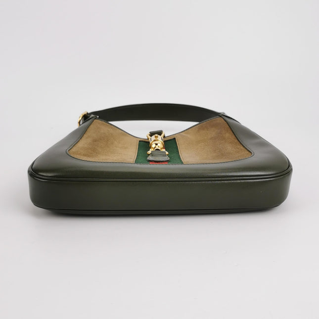 Gucci Jackie 1961 Small Olive Green Suede and Leather Bag