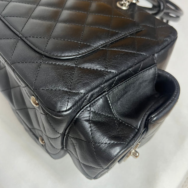 Chanel Cambon Multi-pocket Ligne Reporter Bag Medium Black Calfskin Leather