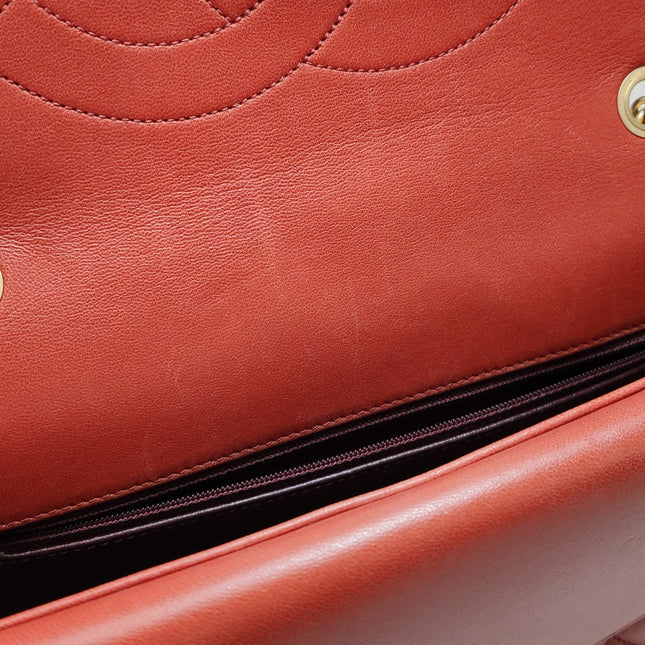 Chanel Diana CC Flap Bag Large Red Lambskin Leather 2014-2015