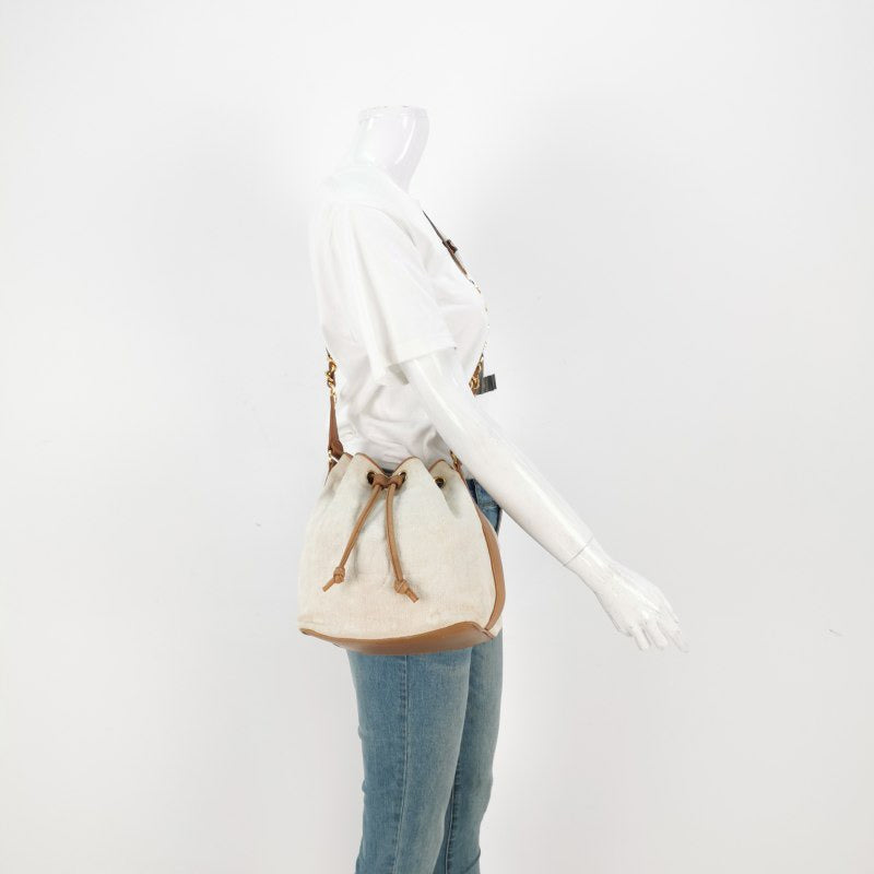 Chanel Patchwork Canvas and Leather Drawstring Bucket Bag, 1989-1991