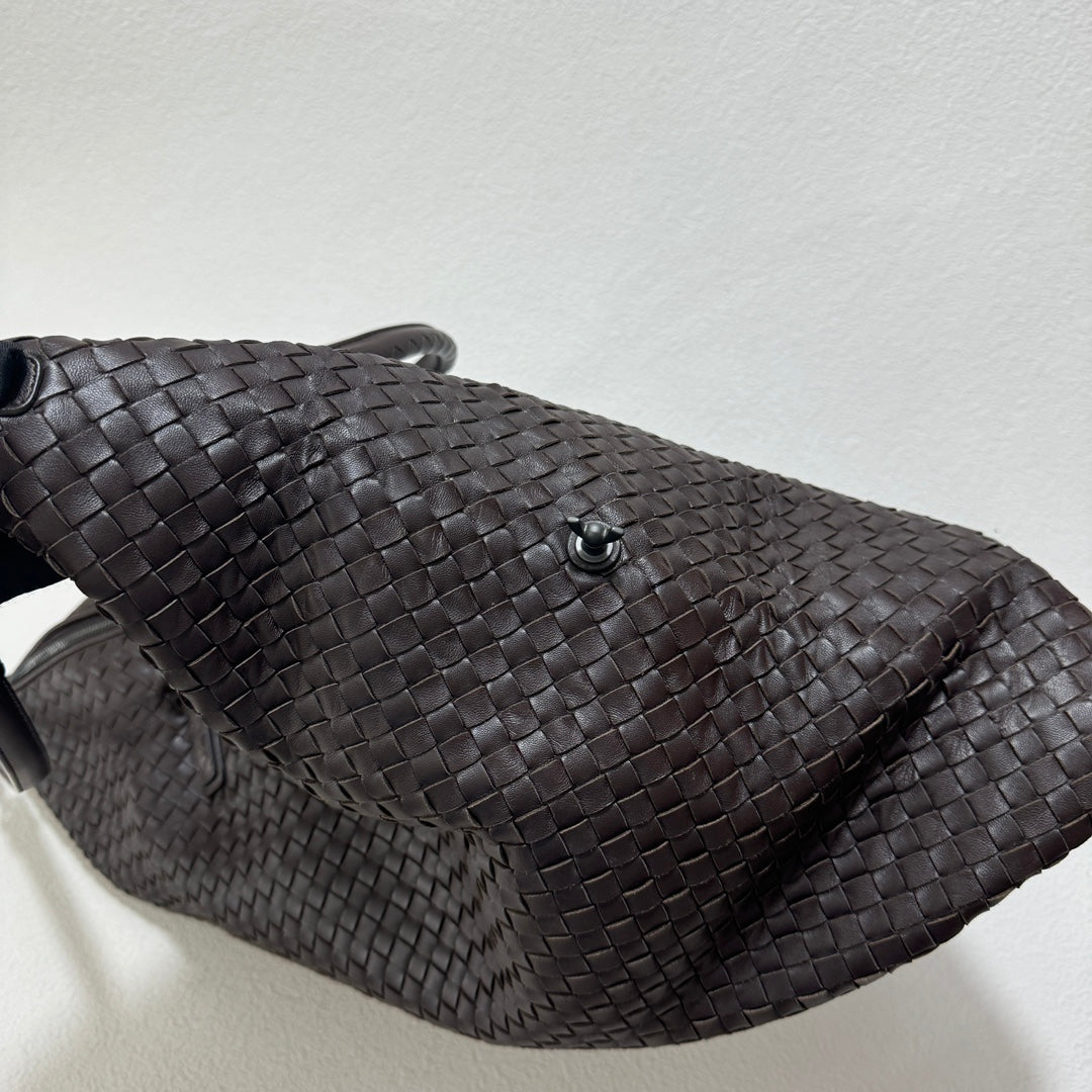 Sold Bottega Veneta Maxi Convertible Tote Bag Dark Chocolate Brown Leather Two-way Carry 50cm