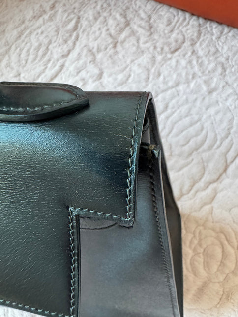 Hermes Kelly 32 Sellier Black Box Leather Gold HW 1987