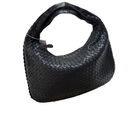 Bottega Veneta Intrecciato Hobo Bag Medium Black Lambskin leather 40cm-Luxbags