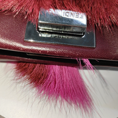 Fendi Peekaboo Mini Gazelle Fur Burgundy, Fall Winter 2014