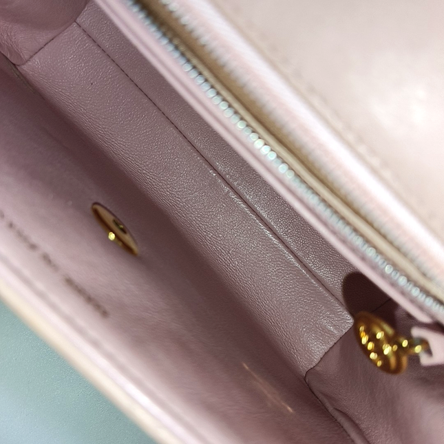 Chanel Vintage Top Handle Trendy CC Kelly Flap Bag Pink Cannage Lambskin Leather 24k Gold Plated Hardware