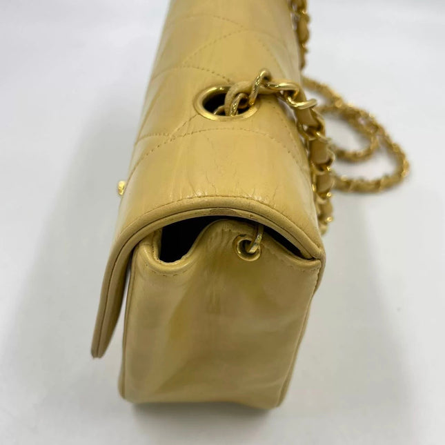 Chanel Diana CC Flap Bag Small Vintage Yellow Lambskin Leather with 24k Gold HW, 1991-1994