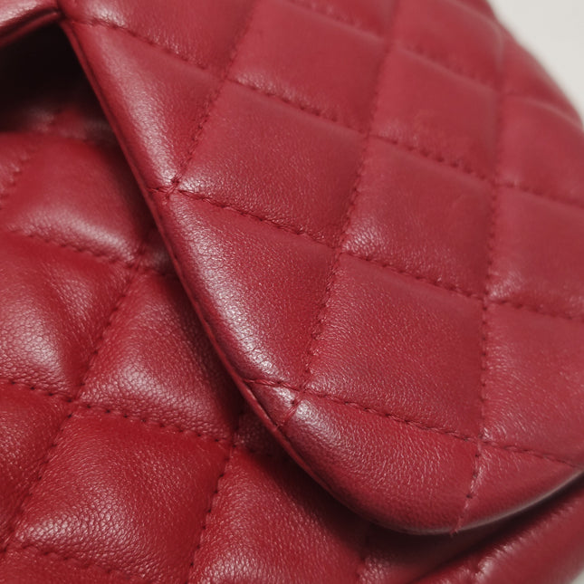 Chanel Seasonal Flap Medium Red Lambskin Leather Valentine Marine Charms